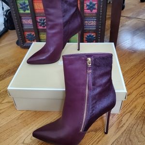 Plum Fur/Leather Michael Kors Ankle Boots...size 9